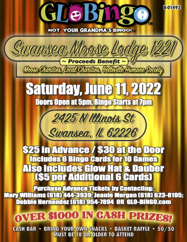 Swansea Moose Lodge Glo Bingo
